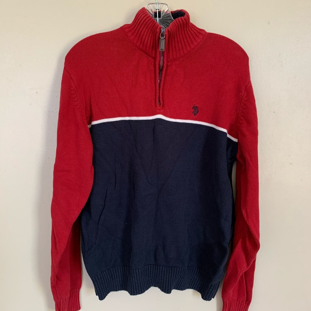 US POLO half zip cotton sweater Christmas